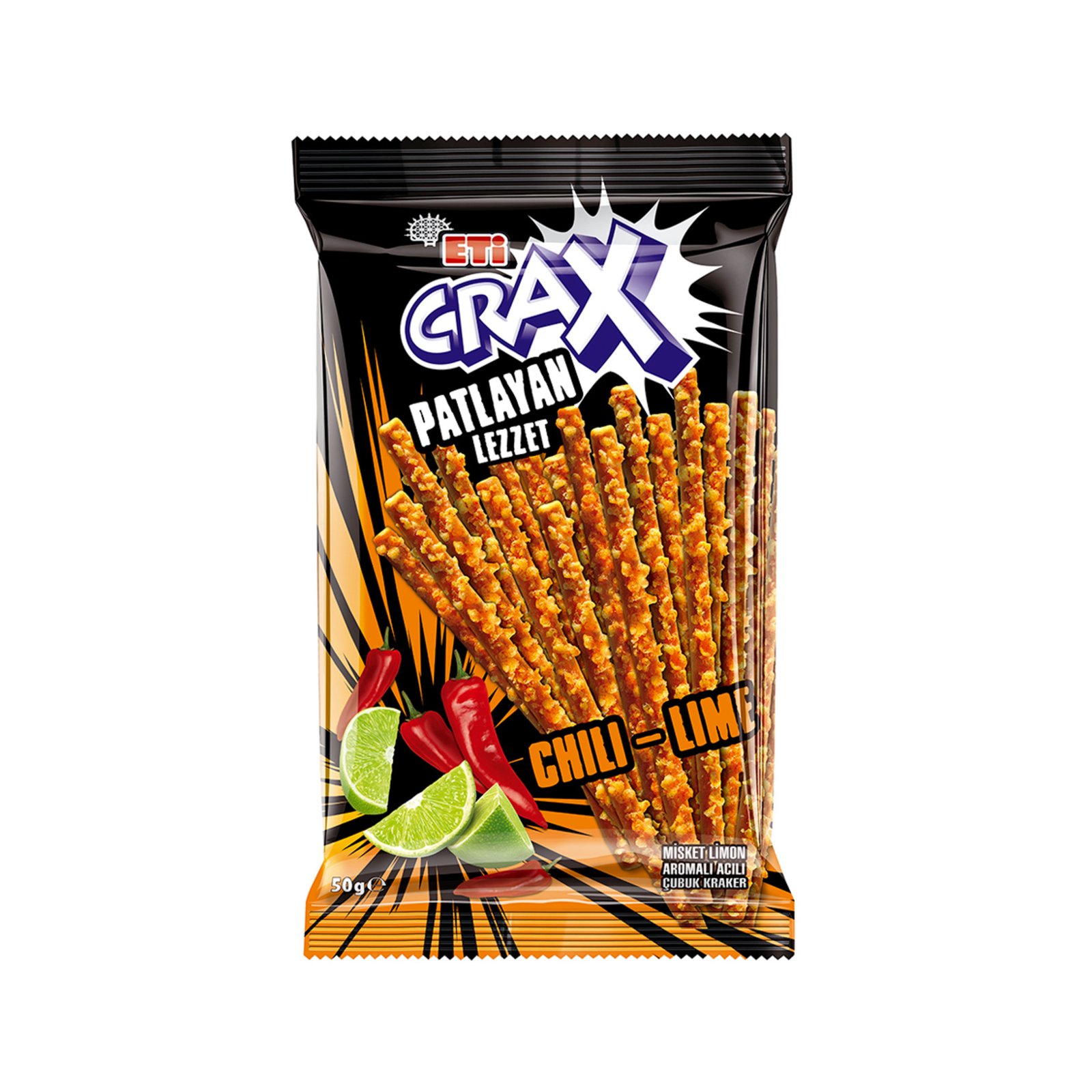 Eti Crax Misket Limon Aromalı  Acılı Çubuk Kraker