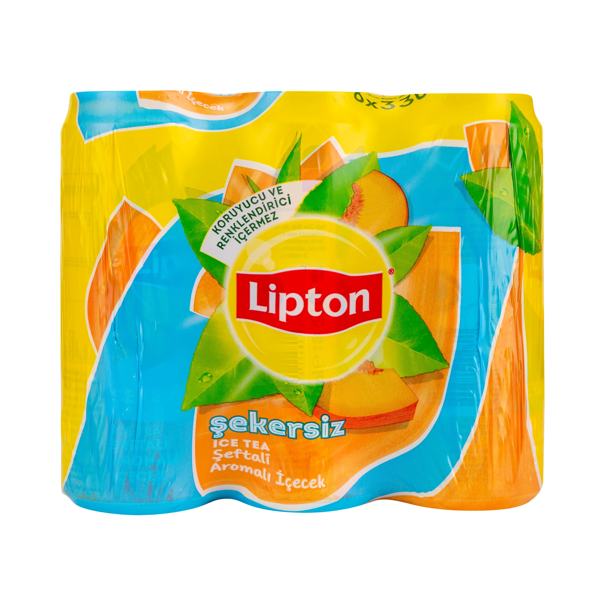 Lipton Ice Tea Şekersiz Şeftali Aromalı Soğuk Çay 6 lı