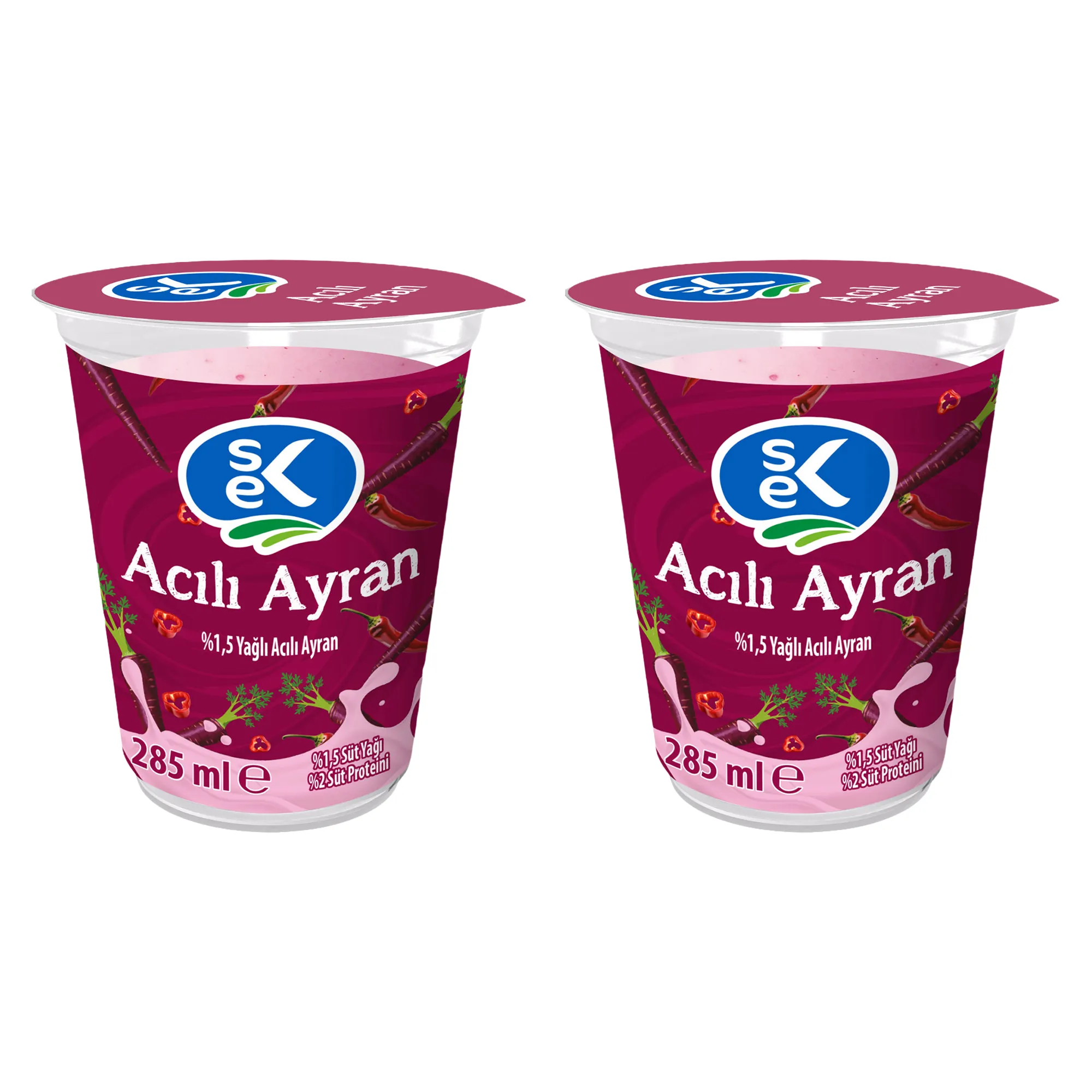 Sek Acılı Bardak Ayran 2li